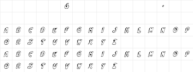 Elwood-Italic A  glyph index