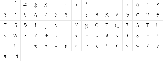 Curetana!" Regular  glyph index