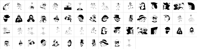 Vectories Regular  glyph index