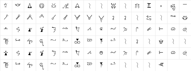 Espruar Normal  glyph index