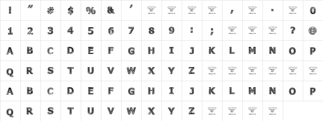 Genesee St Black Regular  glyph index