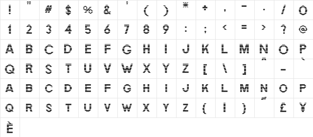 RM Lined Regular  glyph index