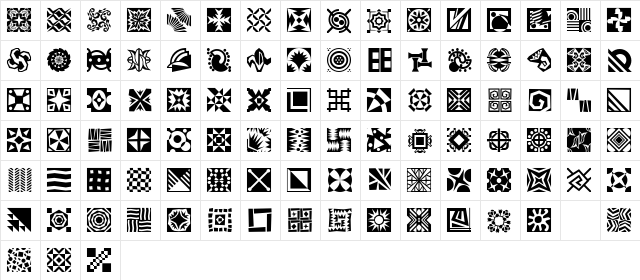 MiniPics Doohickies  glyph index