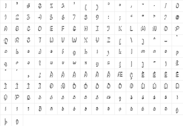 Quite Colorful Regular  glyph index