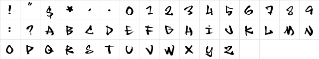 Chronic Regular  glyph index