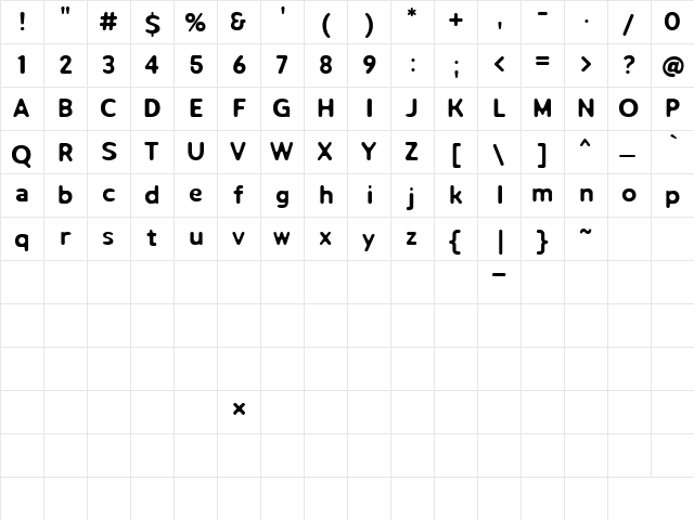 CK Eye Chart Regular  glyph index
