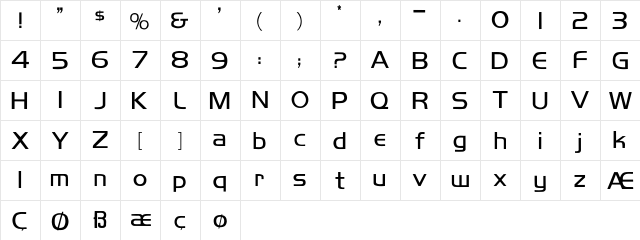 Koshgarian-Light Regular  glyph index
