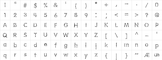 Grotesque (BRK) Regular  glyph index