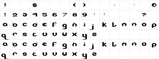 XLR8 Regular  glyph index