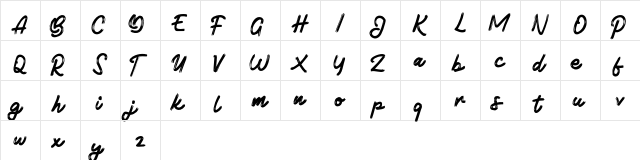 Botade FREE Regular  glyph index