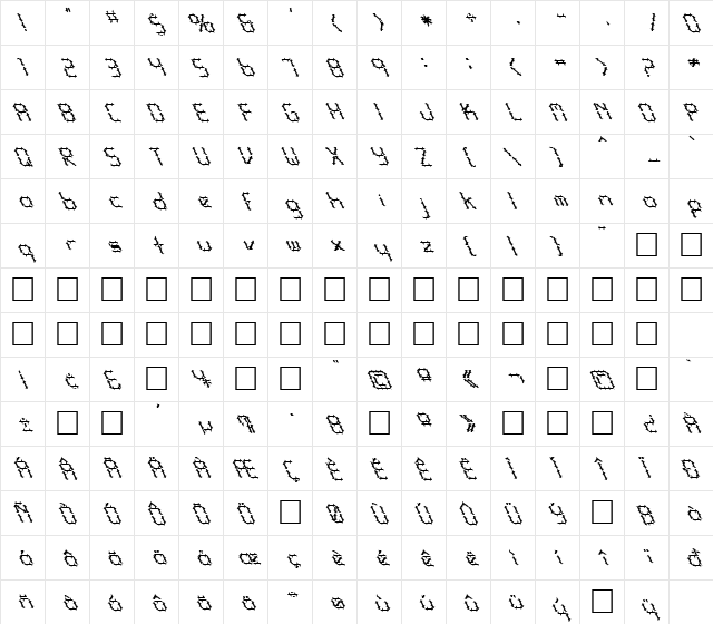 FZ DIGITAL 10 SPIKED LEFTY Normal  glyph index