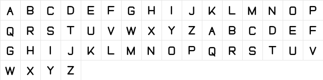 FREELAH Regular  glyph index