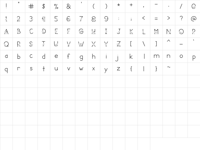 LD Dandelion Regular  glyph index