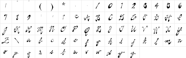 2Peas Lady Like Regular  glyph index