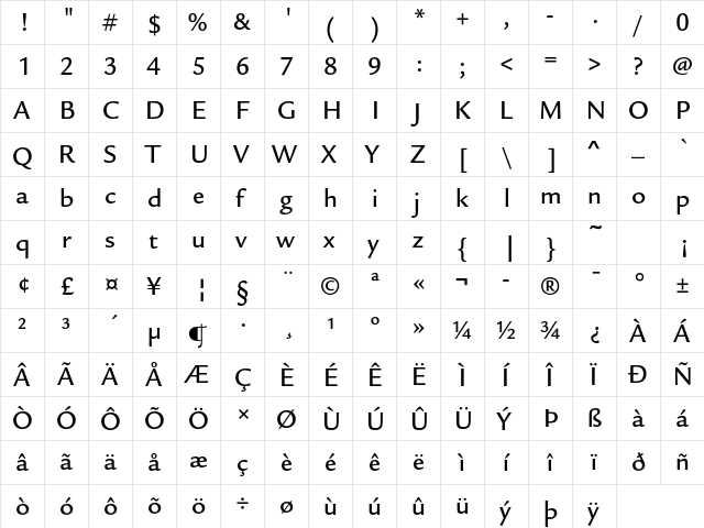 ITC Legacy Sans Std Medium  glyph index