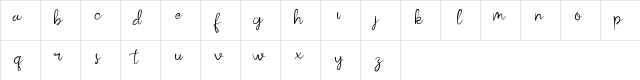 kalila Regular  glyph index
