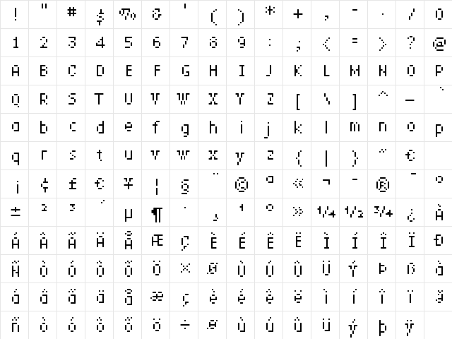 LRMinusNine Narrow  glyph index