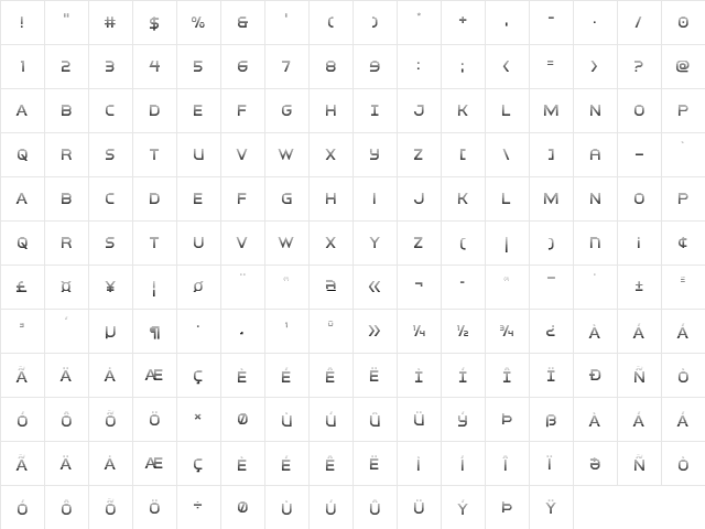 Inter-Bureau Gradient Regular  glyph index