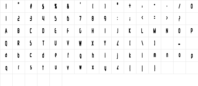 Silicon Carne Medium  glyph index
