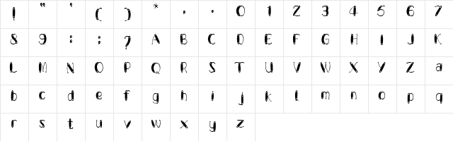 BOOMERANG Regular  glyph index