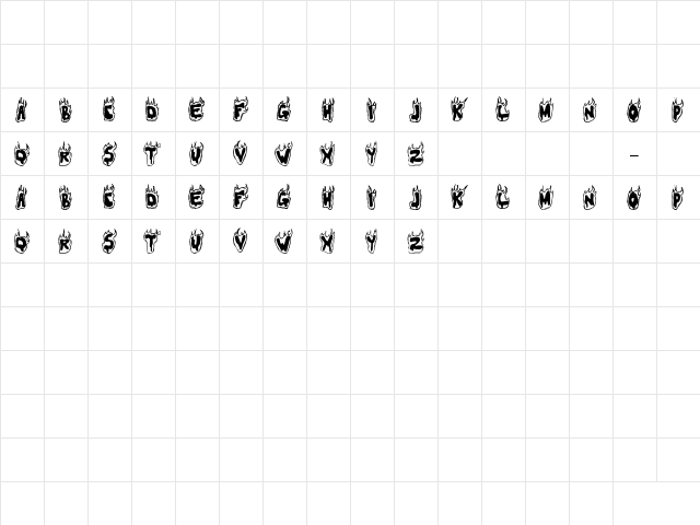 Flamer Regular  glyph index