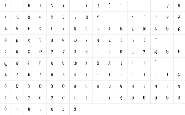 FB-CountryGrits Regular  glyph index