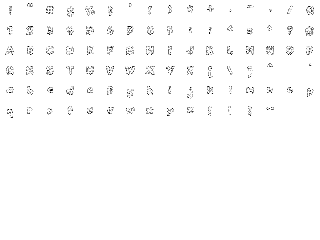 CK Slime Regular  glyph index