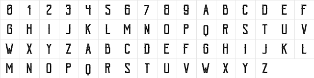 Bohem Press Regular  glyph index