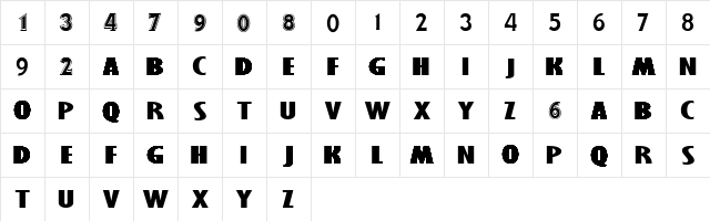 Russel-ORB Regular  glyph index