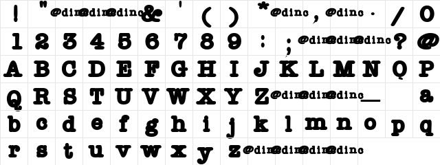 Rhymes Regular  glyph index