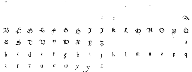 Cadeaulx!" Regular  glyph index
