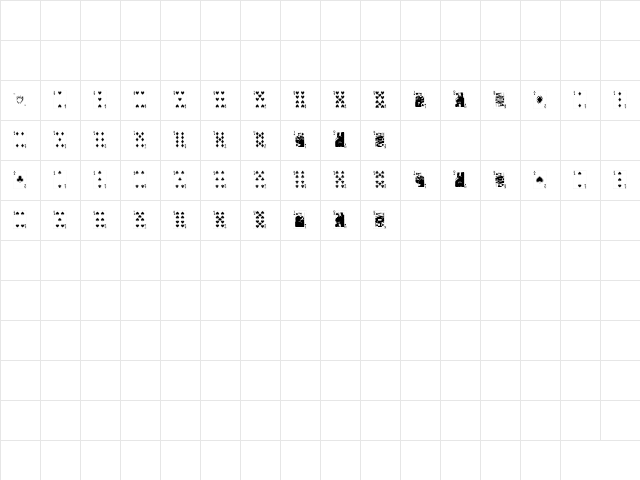52PlayingCards Regular  glyph index