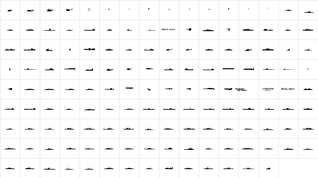 Ships Regular  glyph index