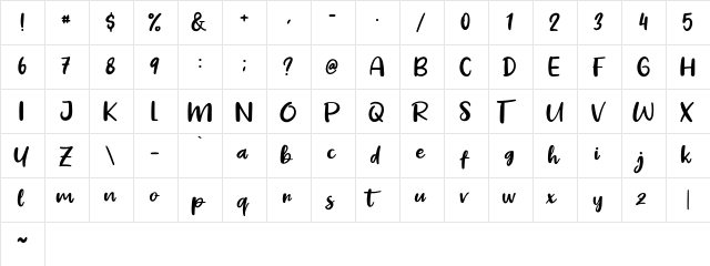 Pig Year Regular  glyph index