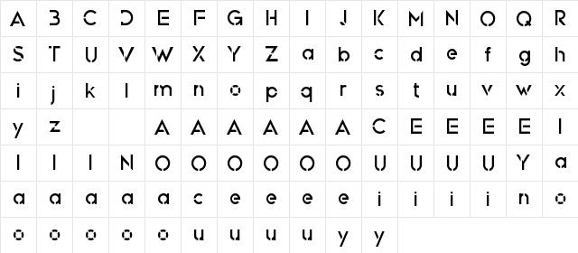 Myron Hector Demo Regular  glyph index
