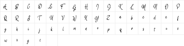 Bloemista Regular  glyph index