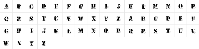 KR Ball N Chain Regular  glyph index