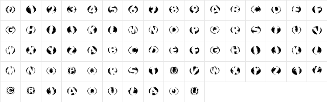 WoodcuttedCapsInversFS Regular  glyph index