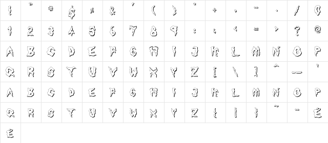 Nameless Harbor Regular  glyph index