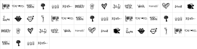 2Peas Love Bug Regular  glyph index