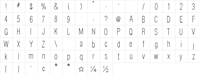 MummCardHelvetica Regular  glyph index
