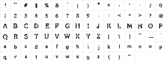 Clipz Busybee Regular  glyph index
