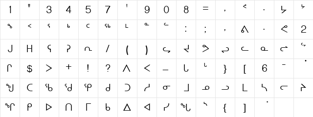 OldSyl Regular  glyph index