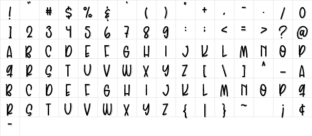 Soredona Regular  glyph index