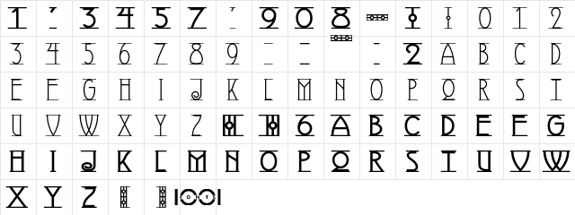 Avignon NF Regular  glyph index