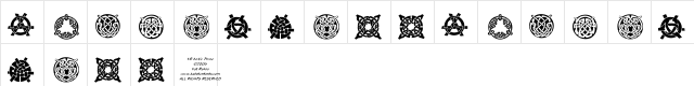 KR Keltic Three Regular  glyph index