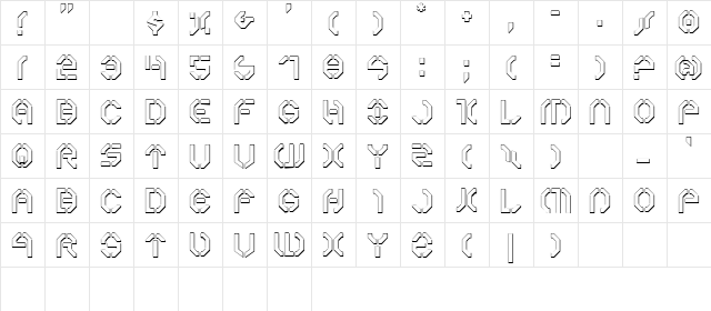 Year 3000 Outline Outline  glyph index