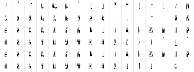 Boron Regular  glyph index