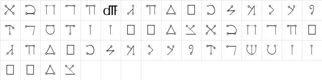 Angelic Regular  glyph index