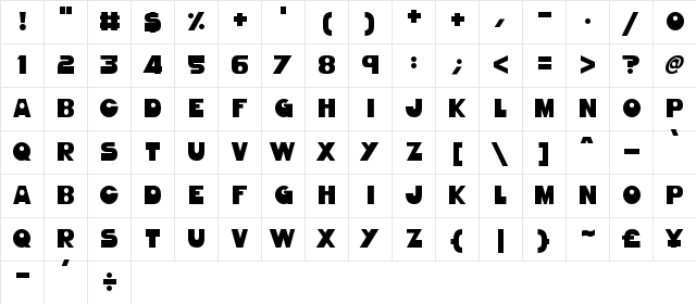 Gorgeous Girls Regular  glyph index